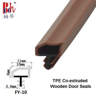 TPE Mit-verdrängte Holztür-Gummidichtung, die Streifen Teakholz-Holz-Farbe Weatherstrips