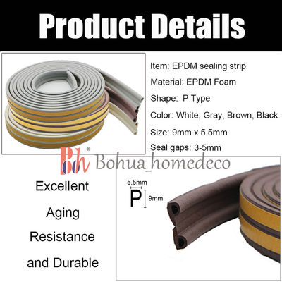9x5.5mm EPDM Weatherstrips Gummiform dichtungs-P für Tür und Fenster