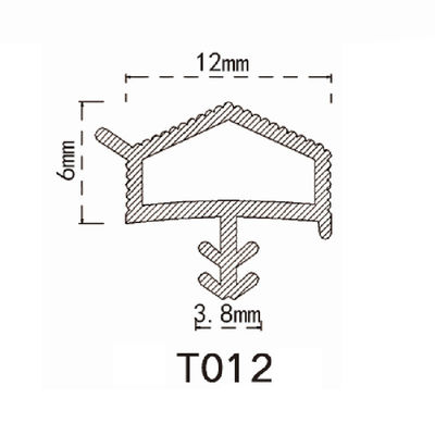 Dach-geformter Holztür-Dichtungs-Streifen-thermoplastische Elastomer-Dichtungen mit Flosse 12x6mm