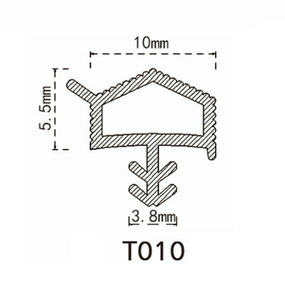 Thermoplastisches Elastomer-Gummidichtungsstreifen-Türdichtungs-Streifen mit Flosse 10*5.5mm