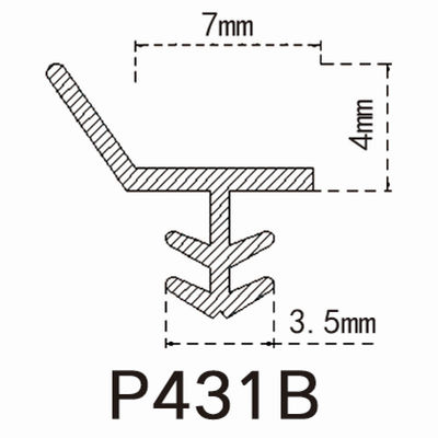Weichgummi PVC-Wetter-Abstreifen für hölzerne Fussleiste 7*4mm