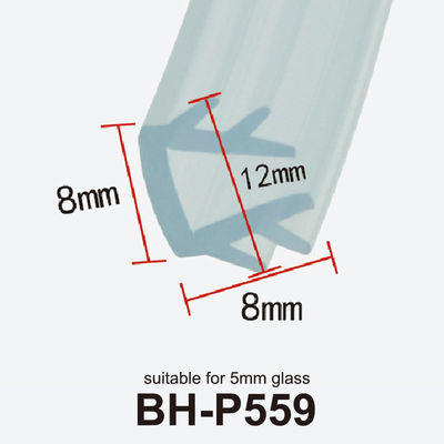 Transparente PVC-Dichtungsstreifen-weiche Glasclip-Streifen für 5mm Glas
