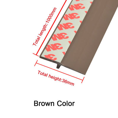 Mit- verdrängte Brown-PVC-Tür-untere Dichtung mit dem selbstklebendes Band-Garagentor-Wetter-Abstreifen 3Ms
