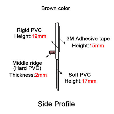 Mit- verdrängte Brown-PVC-Tür-untere Dichtung mit dem selbstklebendes Band-Garagentor-Wetter-Abstreifen 3Ms