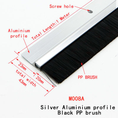 1000mm Aluminiumtür-unterer Bürsten-Streifen-silberne Tür-Schleife