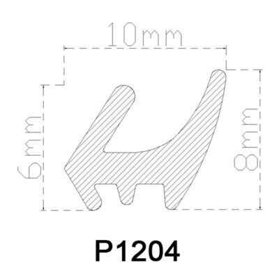 10*8 Millimeter Brown Gummistreifen-Nut-Art Sperren-Streifen PVCs