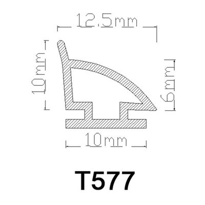 TPE Gummistreifen 12.5*10mm PVCs Antikollisions für Schiebetür-Schwarz-Farbe